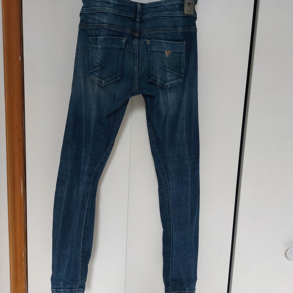 Guess Dark Blue Skinny Jeans with Zipper Details - Picture 7 of 8